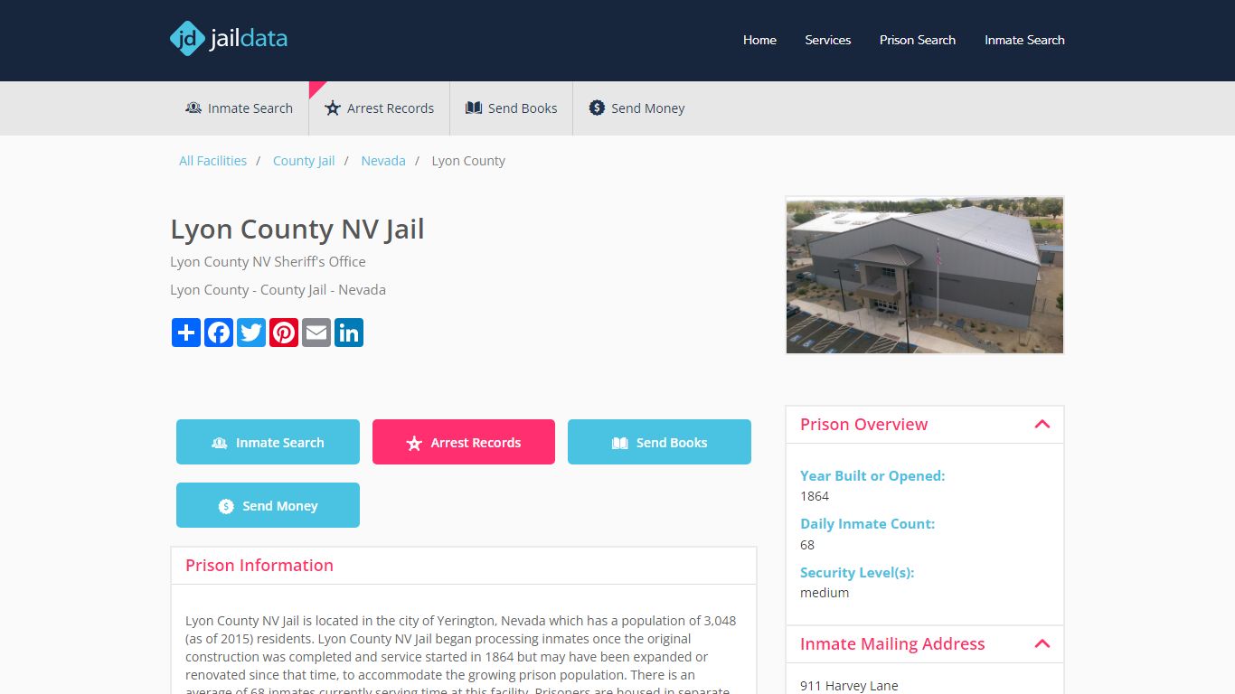 Lyon County NV Jail Inmate Search and Prisoner Info - Yerington, NV